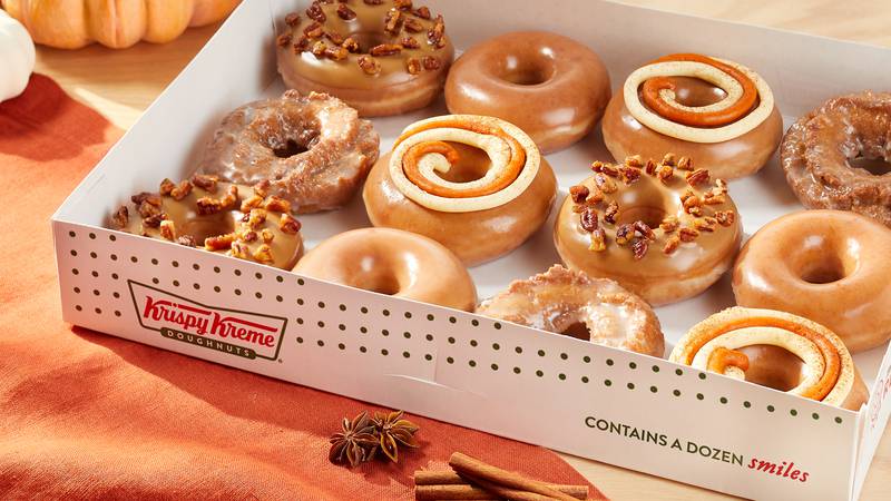 Krispy Kreme begins selling its pumpkin spice menu with 2 new doughnuts